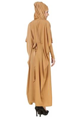 MyBatua Zareenah Beige Crepe Kaftan 3
