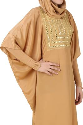 MyBatua Zareenah Beige Crepe Kaftan 4