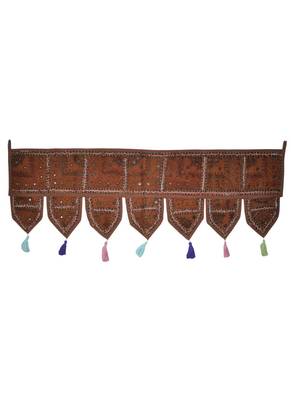 Lalhaveli Handmade Patchwork Mirror Work Cotton Door Hanging 42 By 16 Inches ... 1