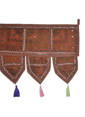 Lalhaveli Handmade Patchwork Mirror Work Cotton Door Hanging 42 By 16 Inches ... 4