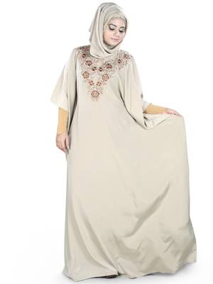 MyBatua Tazmeen Warm Grey Kaftan 1