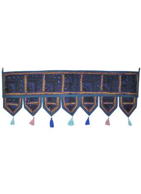 Traditional Embroidered Mirror Work Cotton Handmade Patchwork Window Door Han... 1