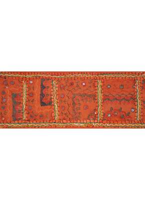 Lalhaveli Jaipuri Patchwork Mirror Work Cotton Door Hanging 42 By 16 Inches O... 2