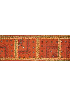 Lalhaveli Designer Patchwork Mirror Work Cotton Door Hanging 42 By 16 Inches ... 2