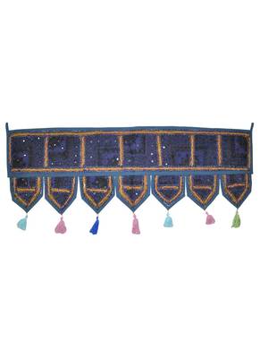 Lalhaveli Handmade Patchwork Mirror Work Cotton Door Hanging 42 By 16 Inches ... 1