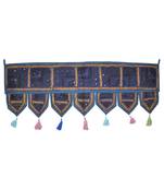 Lalhaveli Handmade Patchwork Mirror Work Cotton Door Hanging 42 By 16 Inches ...