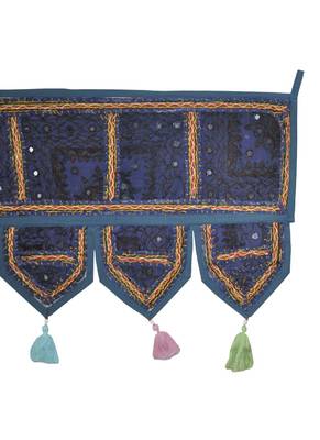 Lalhaveli Handmade Patchwork Mirror Work Cotton Door Hanging 42 By 16 Inches ... 4