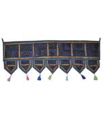 Lalhaveli Traditional Patchwork Mirror Work Cotton Door Hanging 42 By 16 Inch...