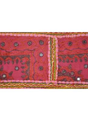 Designer Handmade Embroidered Mirror Work Cotton Door Toran 42 X 16 Inches 2