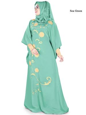 MyBatua Aiza Sea Green Kaftan 1
