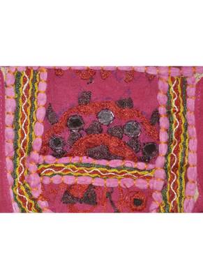 Designer Handmade Embroidered Mirror Work Cotton Door Toran 42 X 16 Inches 3