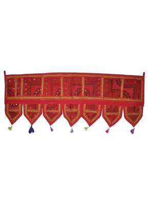 Elegant Embroidery Patchwork Design Cotton Door Hangings Topper Tapestry 42 X... 1