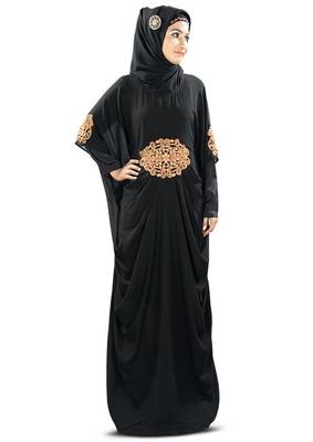 MyBatua Amara Copper Embroidered Black Kaftan 1