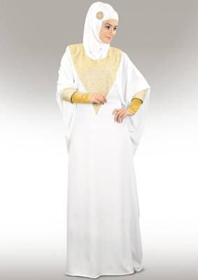 MyBatua Walidah Hand Embroidered Off White Kaftan 1