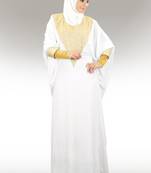 MyBatua Walidah Hand Embroidered Off White Kaftan