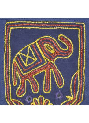 Elephant Embroidery Design Mirror Work Cotton Door Hanging 54 X 18 Inches 3