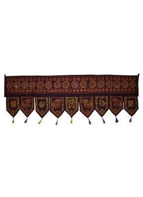 Vintage Handmade Embroidery Work Design Cotton Door Hanging 54 X 18 Inches 1