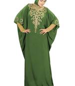 MyBatua Nayyab Hand Embroidered Henna Kaftan