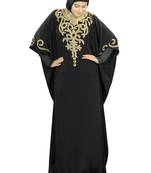 MyBatua Nayyab Hand Embroidered Black Kaftan