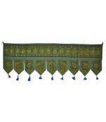 Embroidered Design Cotton Vintage Mirror Work Door Hangings 54 X 18 Inches