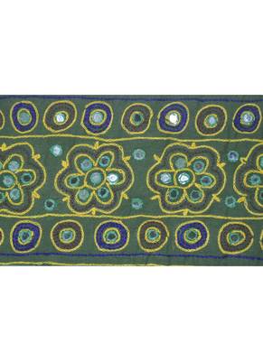 Embroidered Design Cotton Vintage Mirror Work Door Hangings 54 X 18 Inches 2
