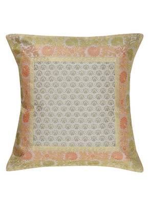 Lal Haveli Square Shape Silk Cushion Cover Housewarming Gift/Party Decorations/Home Decor 16 x 16 inch 1