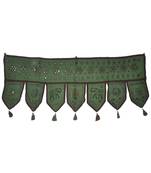 Vintage Handmade Mirror Embroidery Work Design Door Hanging 16 X 39 Inches