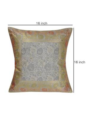 Lal Haveli Rajasthani Handmade Home Decorative Silk Throw Pillow Cushion Cover 16 x 16 inch 4