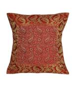 Lal Haveli Room Decorative Throw Pillow Silk Cushon Cover 16 x 16 inch