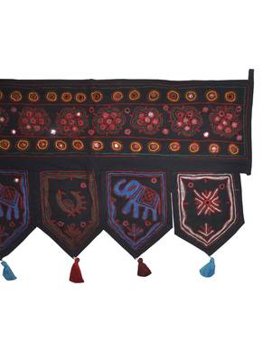 Handmade Mirror Work Design Traditional Elephant Embroidery Work Door Hanging... 4