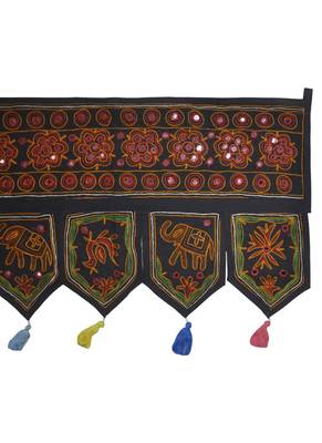 Home Decor Elephant Embroidery Mirror Work Desing Rajasthani Door Hanging 55 ... 4