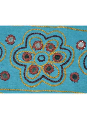 Ethnic Embroidery Work Design Hand Mirror Work Cotton Window Valance 55 X 19 ... 2
