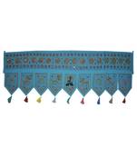 Handcrafted Embroidery Mirror Work Design Rajasthani Cotton Door Hanging 55 X...