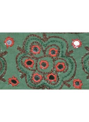 Handcrafted Elephant Embroidered Work Design Handmade Cotton Mirror Work Door... 2