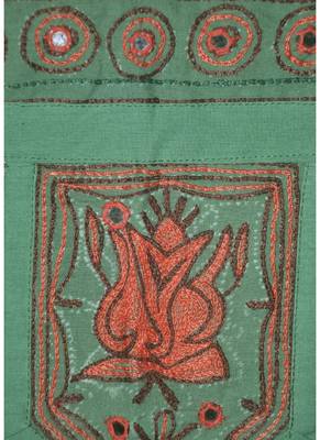 Handcrafted Elephant Embroidered Work Design Handmade Cotton Mirror Work Door... 3