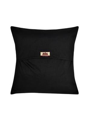 Lal Haveli Decorative Peacock Elephant Design Silk Single Pillow Cushion Cover 16 x 16 inch 3