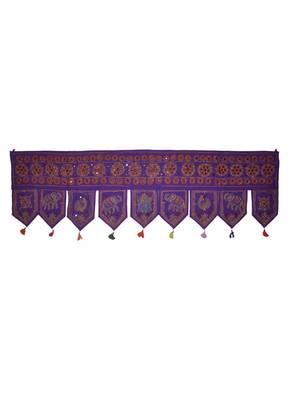 Handmade Jaipuri Embroidered Art Desing Cotton Door Hanging 55 X 19 Inches 1