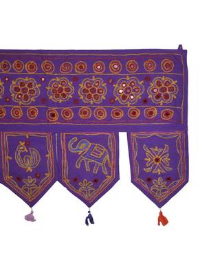 Handmade Jaipuri Embroidered Art Desing Cotton Door Hanging 55 X 19 Inches 4