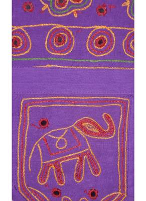 Lalhaveli Elephant Embroidery Work Design Ethnic Mirror Work Cotton Door Tora... 3