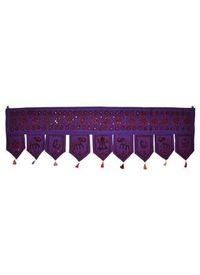 Decorative Entrance Mirror Work Desing Handmade Embroidery Cotton Indian Tora... 1