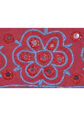 Jaipuri Mirror Embroidery Work Desgin Cotton Toran Tapestry 55 x 19 Inches 2