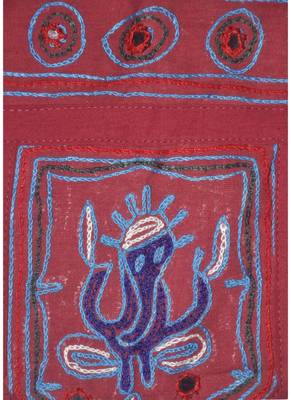 Jaipuri Mirror Embroidery Work Desgin Cotton Toran Tapestry 55 x 19 Inches 3