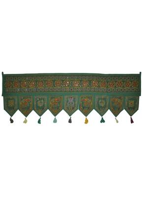 Room Decorative Handmade Elephant Embroidery Work Design Cotton Door Hanging ... 1