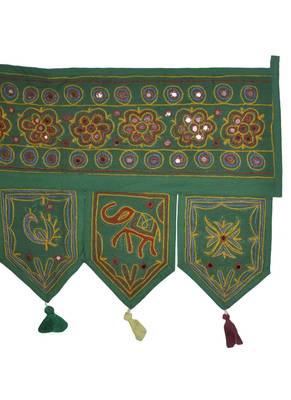 Room Decorative Handmade Elephant Embroidery Work Design Cotton Door Hanging ... 4
