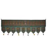 Handcrafted Rajasthani Mirror Work Cotton Door Hanging 55 x 19 Inches