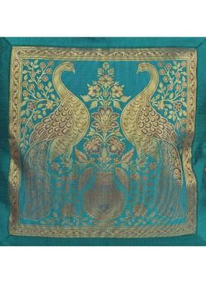 Lal Haveli Peacock Design Decorative Silk Cushion Cover 18 x 18 inch 2