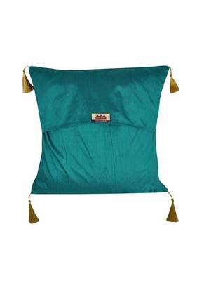 Lal Haveli Peacock Design Decorative Silk Cushion Cover 18 x 18 inch 3
