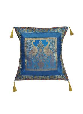 Lal Haveli Turquoise Color Square Shape Single Cushion Cover for Sofa Decorations 18 x 18 inch 1