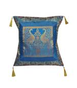 Lal Haveli Turquoise Color Square Shape Single Cushion Cover for Sofa Decorations 18 x 18 inch