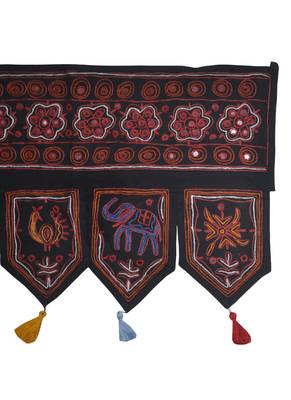 Indian Handmade Elephant Embroidery Work Design Cotton Door Toran Hanging 55 ... 4